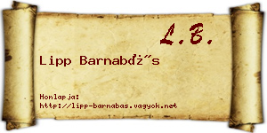 Lipp Barnabás névjegykártya
